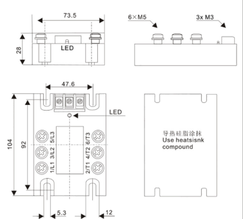 中國LDG三相電機正反轉(zhuǎn)固態(tài)繼電器SSR-RR2A48D550